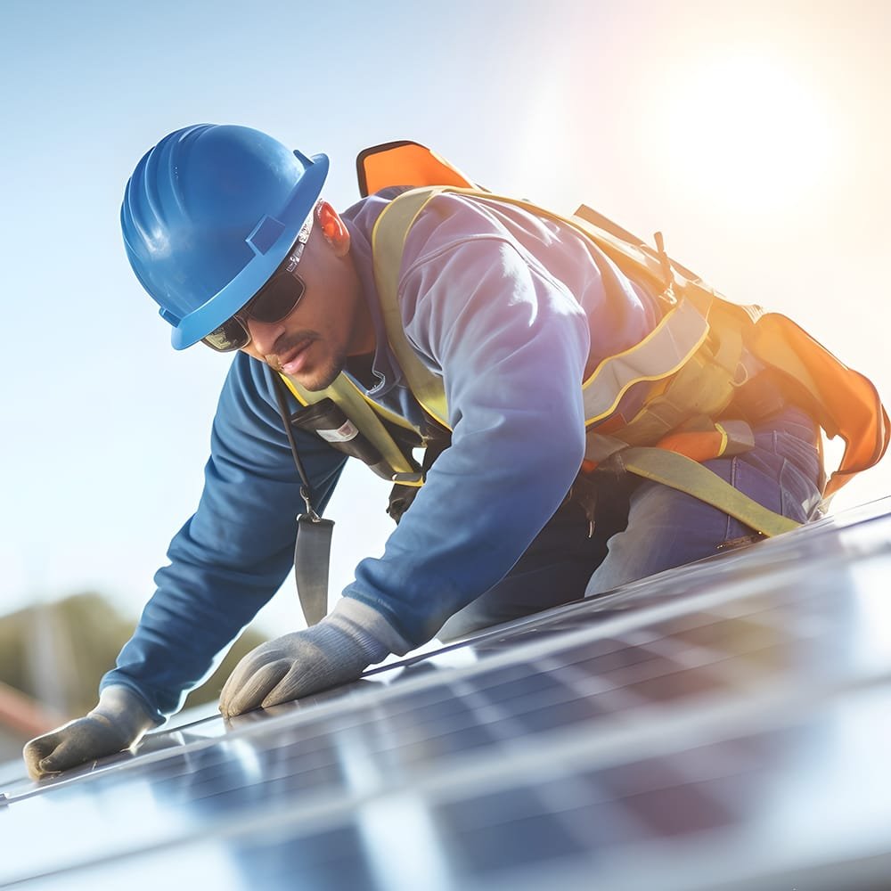 solar power engineer installing